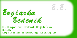 boglarka bedenik business card